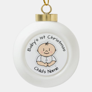 Baby's 1st Christmas Boy Ornament - Customizable
