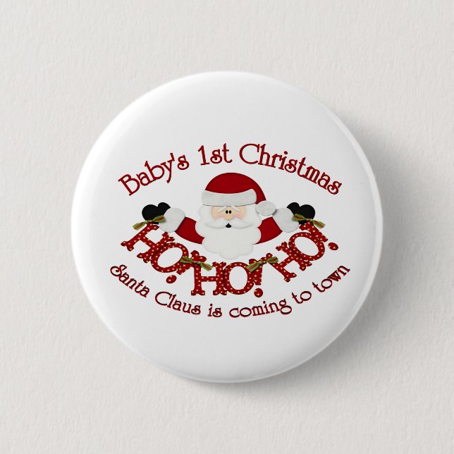 Babys 1st Christmas Button (Front)