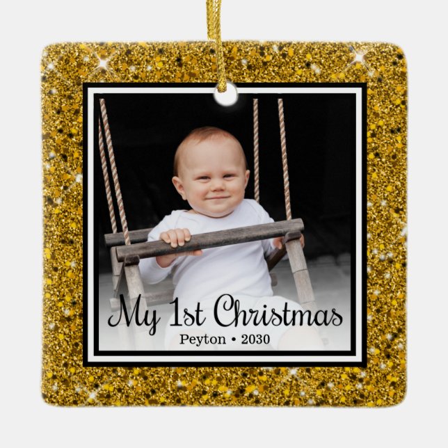 Baby's 1st Christmas Ceramic Ornament (Front)