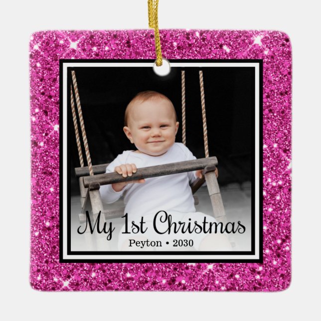 Baby's 1st Christmas Ceramic Ornament (Front)
