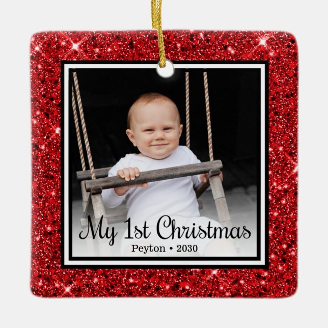 Baby's 1st Christmas Ceramic Ornament (Front)