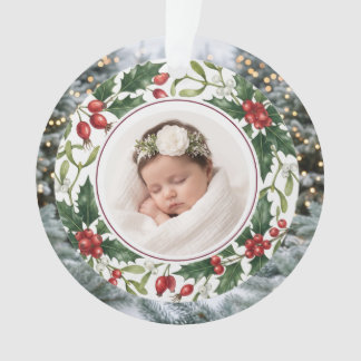 Baby's 1st Christmas Classic Floral Bauble Ornament