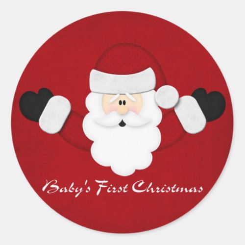 Babys 1st Christmas Classic Round Sticker