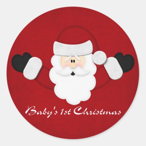 Babys 1st Christmas Classic Round Sticker