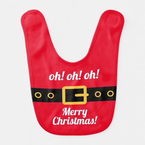 Babys 1st Christmas cute red Santa Claus costume Baby Bib