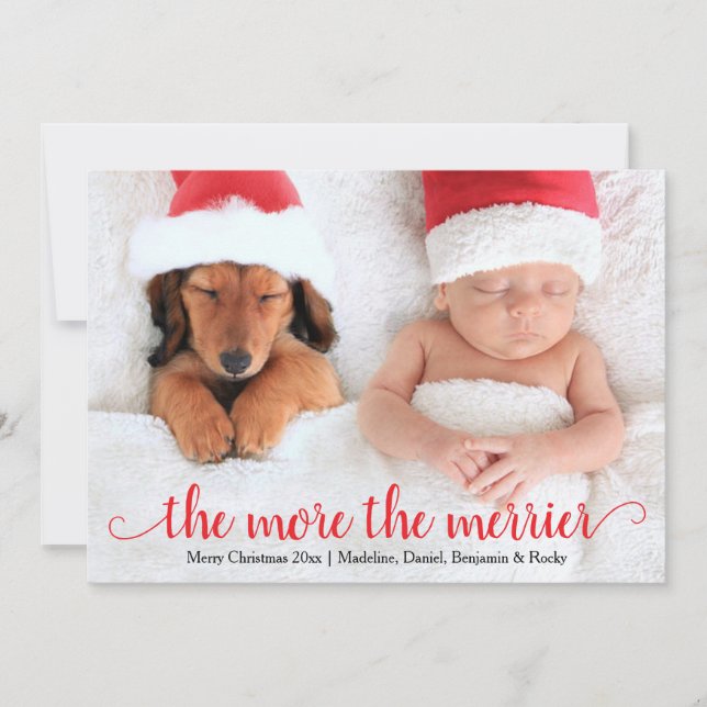 Baby's 1st Christmas Holiday Photo Card (Front)