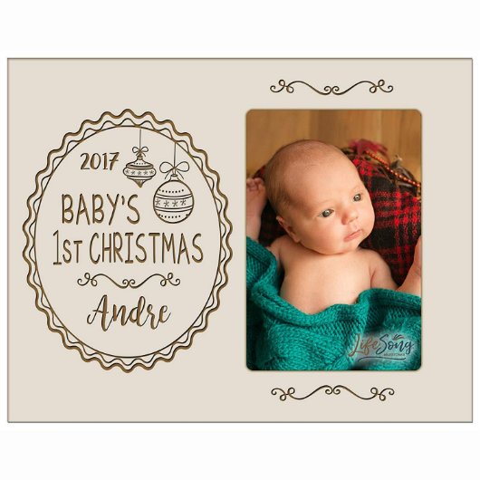 Baby's 1st Christmas Ivory Engraved Photo Frame  (Front)