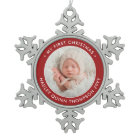 Baby's 1st Christmas Modern Photo Red and White