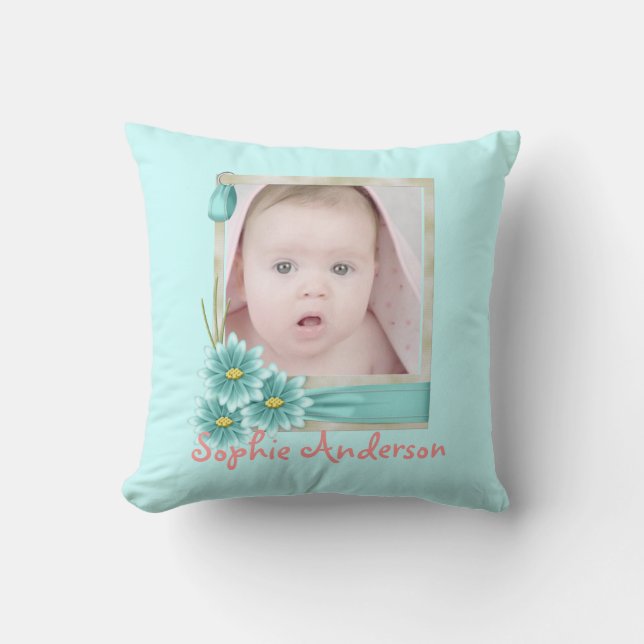 Babys 1st Christmas new  Baby Photo Throw Pillow (Front)