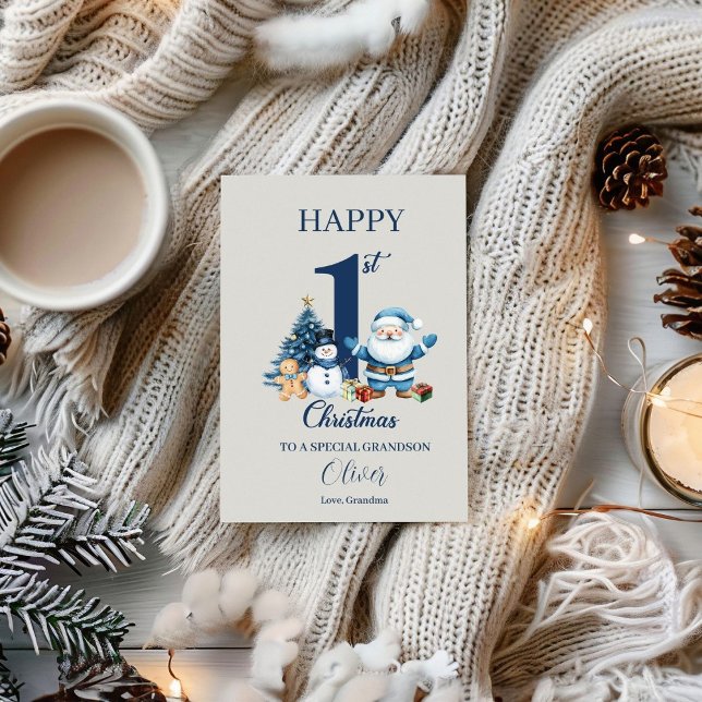 Baby's 1st Christmas Personalised First Christmas  Note Card (Creator Uploaded)