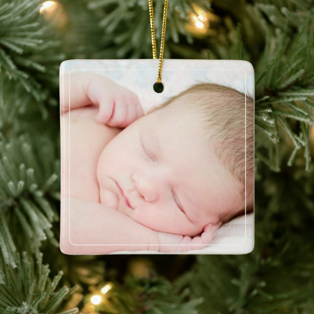 Baby's 1st Christmas Personalized Photo | Ceramic Ornament (Tree)