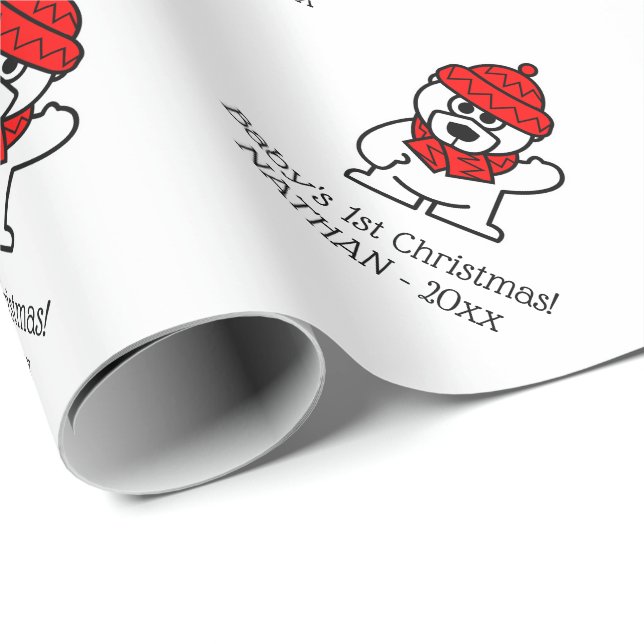 Baby's 1st Christmas personalized wrapping paper (Roll Corner)