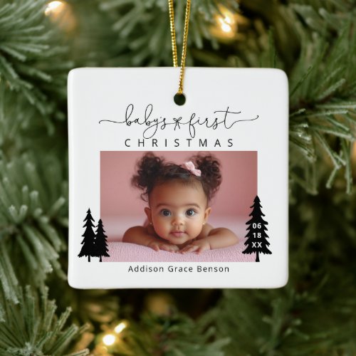 Babys 1st Christmas Photo Ceramic Ornament