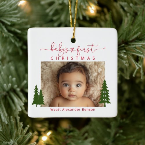 Babys 1st Christmas Photo Ceramic Ornament