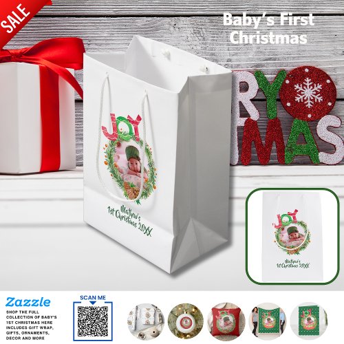 Babys 1st Christmas PHOTO Gift Bag Keepsake