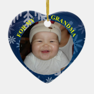 Baby's 1st Christmas Photo Keepsake For Grandma Ceramic Ornament