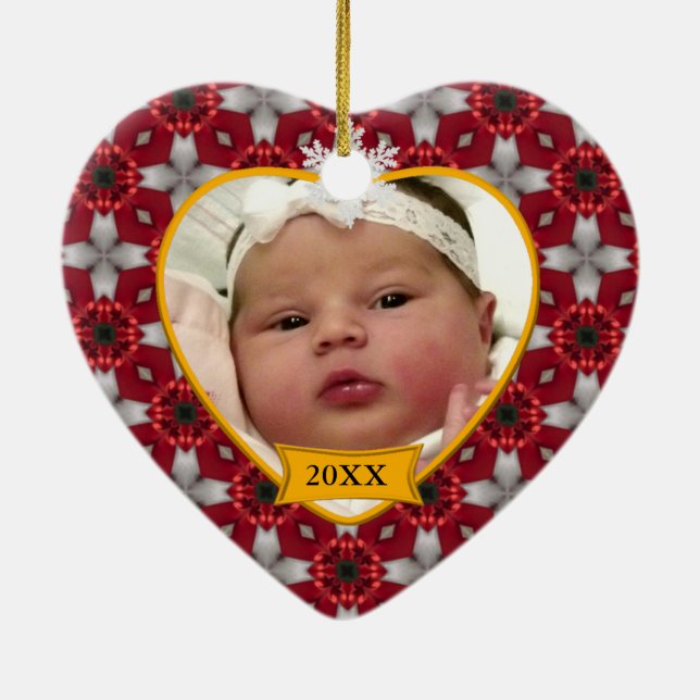 Baby's 1st Christmas Photo Keepsake Ornament (Back)