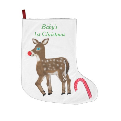 Babys 1st Christmas Reindeer Large Christmas Stocking