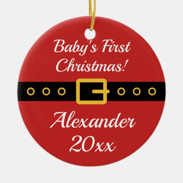 Baby's 1st Christmas Santa Claus tree ornament (Front)