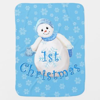 Baby's 1st Christmas Snowman and Snowflakes