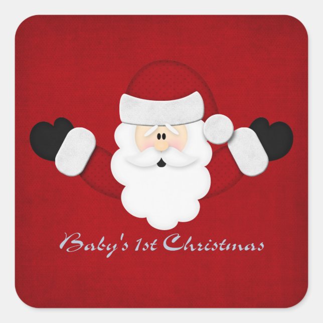 Babys 1st Christmas Square Sticker (Front)