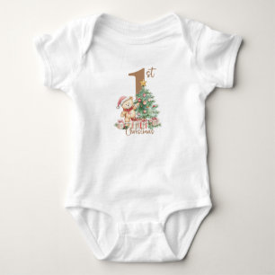Baby's 1st Christmas Teddy Bear Baby Bodysuit