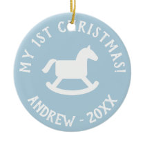 Baby's 1st Christmas tree rocking horse ornament