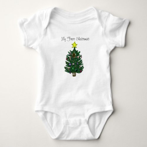 Babys 1st Christmas Yellow Star Gingerbread Shirt