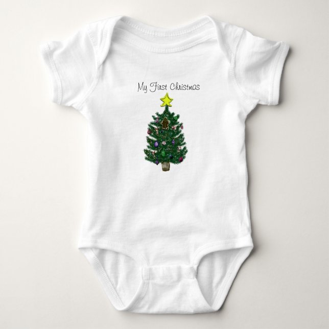 Baby's 1st Christmas Yellow Star Gingerbread Shirt (Front)