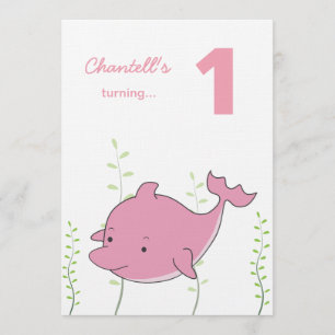 Baby's 1st Dolphin Under the Sea Birthday Invite