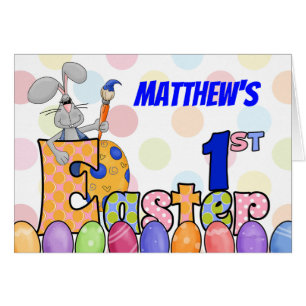 Baby's 1st Easter Bunny Painting Eggs and Name Cards