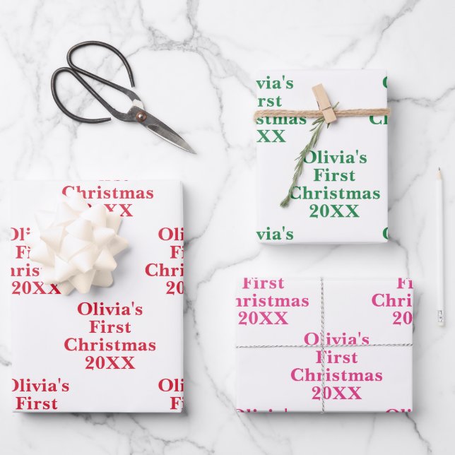 Baby's 1st First Christmas Wrapping Paper Sheets (Front)