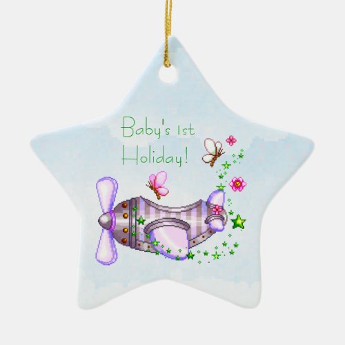 Babys 1st Holiday Airplane Ornament