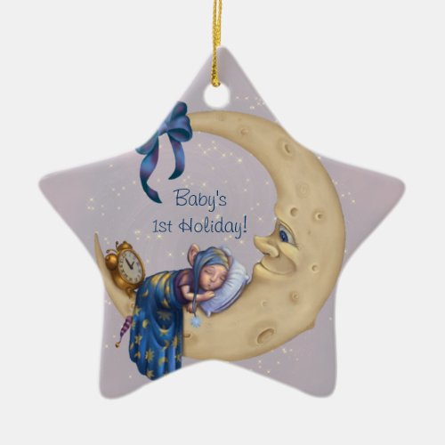 Babys 1st Holiday Moon Ornament