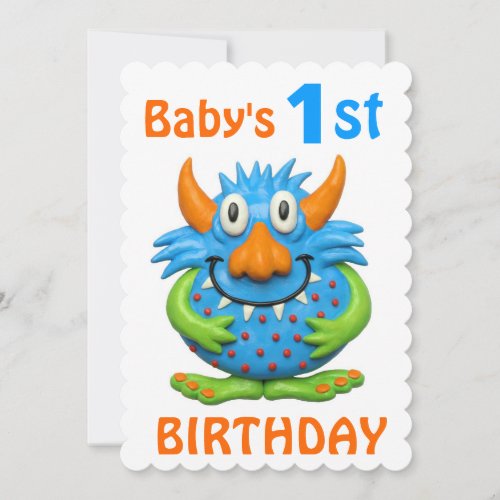 Baby's 1st Monster Birthday Party Invite