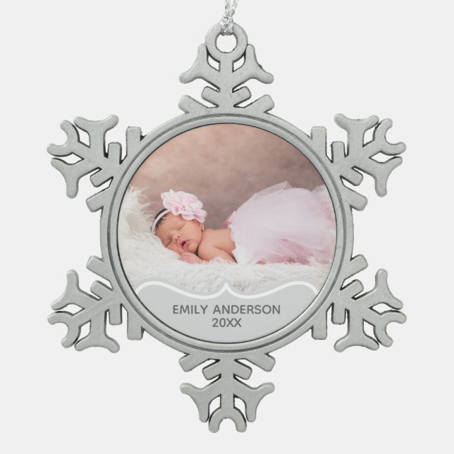 Babys 1st PHOTO Keepsake Christmas Ornament (Front)