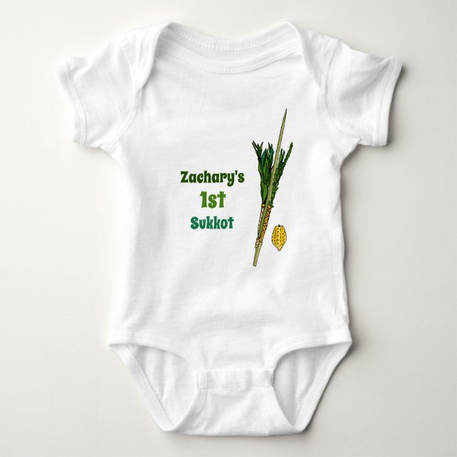 Baby's 1st Sukkot Personalized Baby Bodysuit (Front)