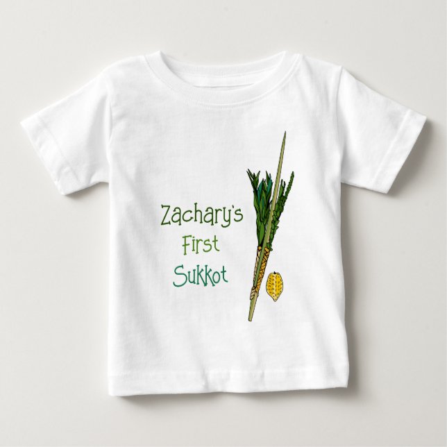 Baby's 1st Sukkot Personalized Baby T-Shirt (Front)