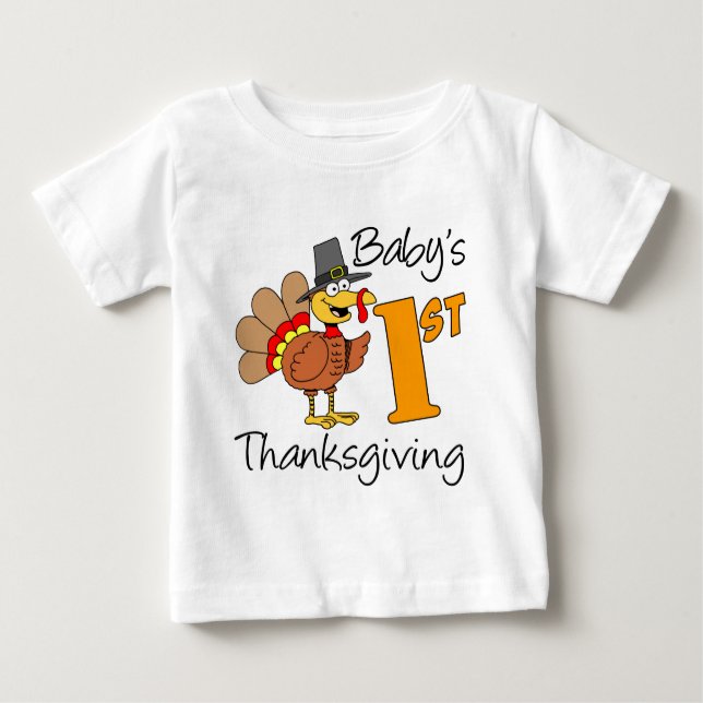 Baby's 1st Thanksgiving Baby T-Shirt (Front)