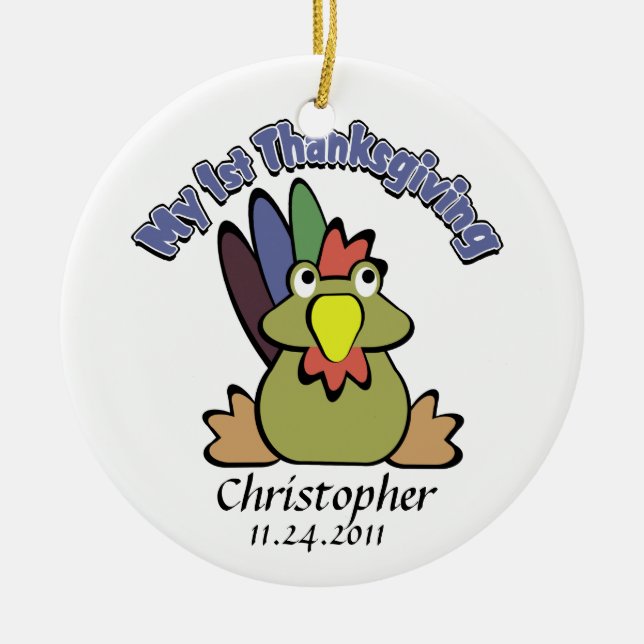 Baby's 1st Thanksgiving Ceramic Ornament (Front)