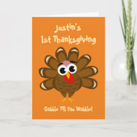Baby's 1st Thanksgiving grandson or granddaughter Holiday Card