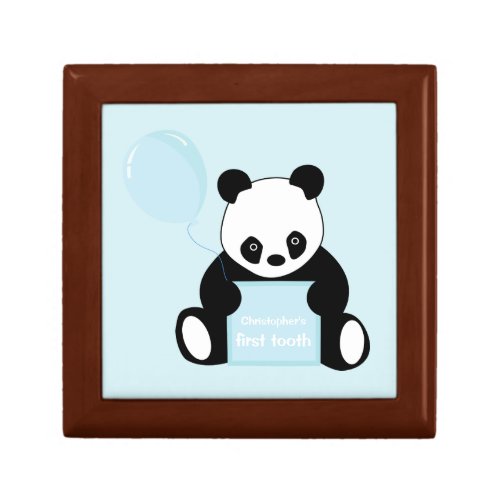 Babys 1st tooth panda bear custom keepsake box