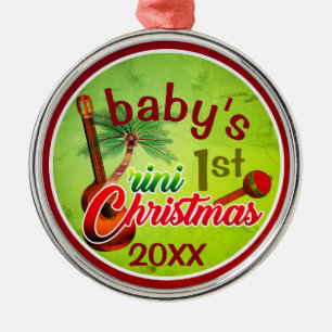 Baby's 1st Trini Christmas Metal Ornament
