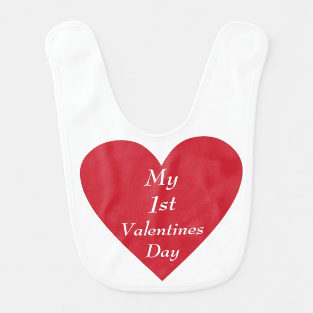 Babys 1st Valentines Day Bib (Front)