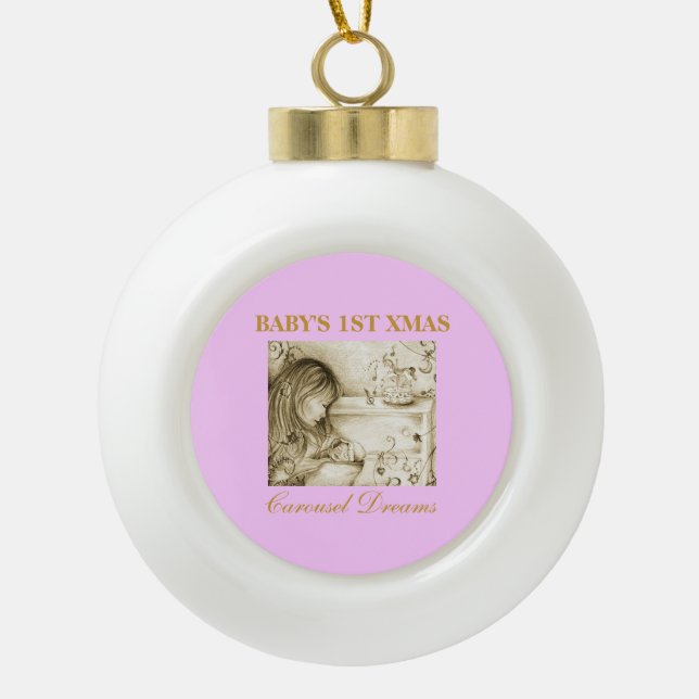 Baby's 1st Xmas Ceramic Ornament (Christmas Tree) (Front)