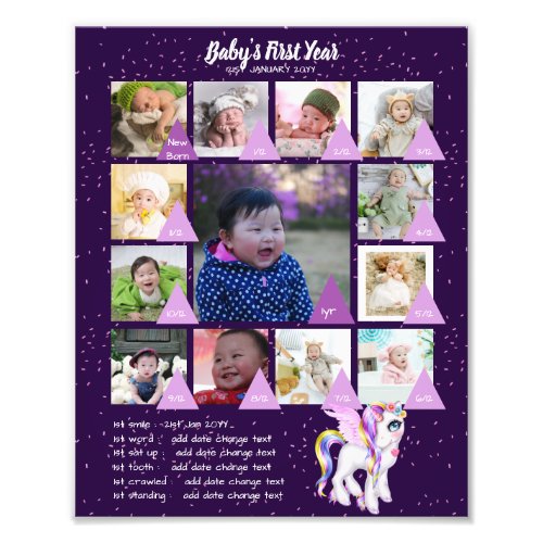 BABYS 1st YEAR PHOTO COLLAGE 8x12 5 or less