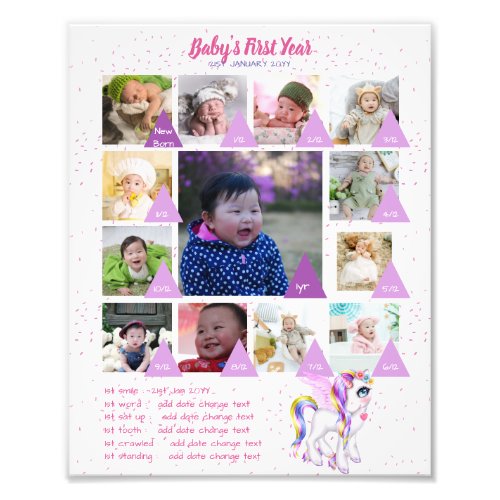 BABYS 1st YEAR PHOTO COLLAGE 8x12 5 or less