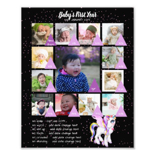 BABYS 1st YEAR PHOTO COLLAGE 8x12 $5 or less! Print
