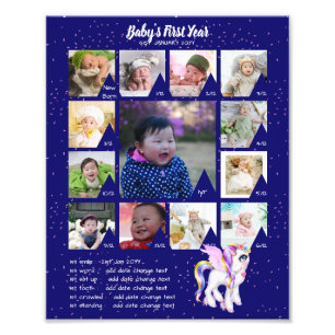 BABYS 1st YEAR PHOTO COLLAGE 8x12 $5 or less! Print