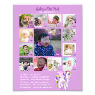 BABYS 1st YEAR PHOTO COLLAGE 8x12 $5 or less! Print